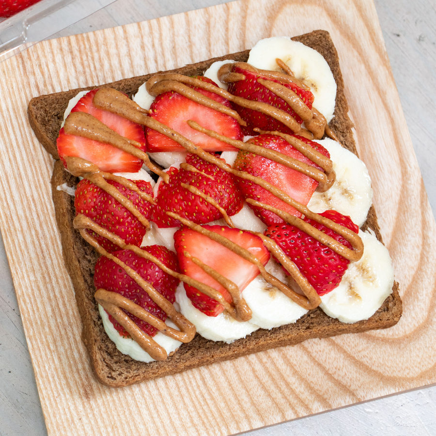 Almond Butter Banana Strawberry Sandwich