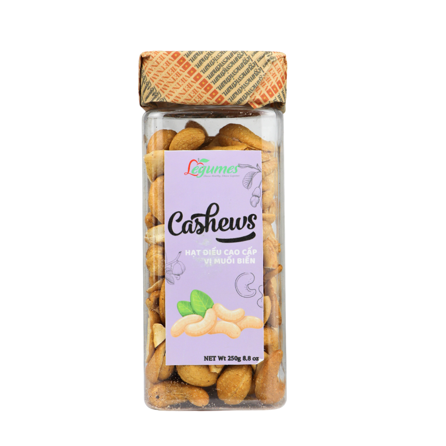 Legumes Peeled Cashew - Điều Rang Vị Muối Biển Không Vỏ 250g