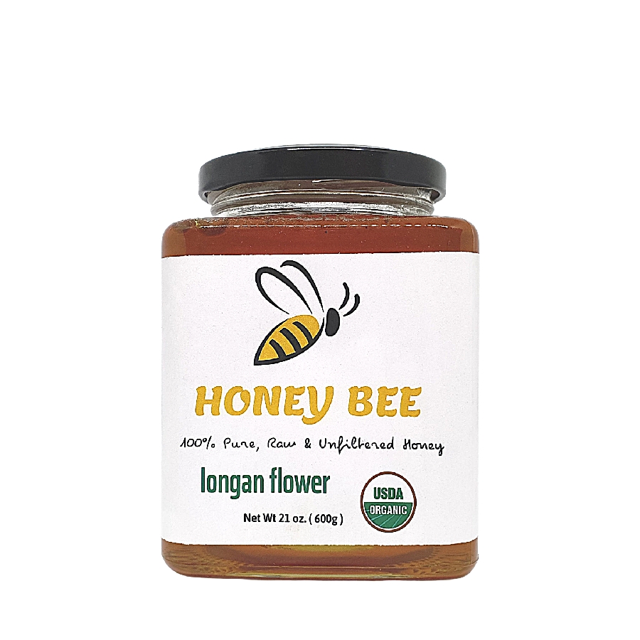 Raw Honey Bee - Longan Flower ( 100% Pure & Raw, Unfiltered Honey ) - Ong Mật Nguyên Chất - Hoa Nhãn (100% Mật Ong Nguyên Chất & thô, Không Lọc)
