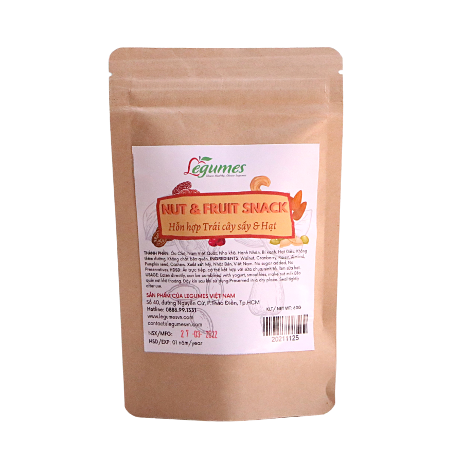 Nuts & Dried Fruits Snack - Hỗn hợp hạt  & quả sấy khô