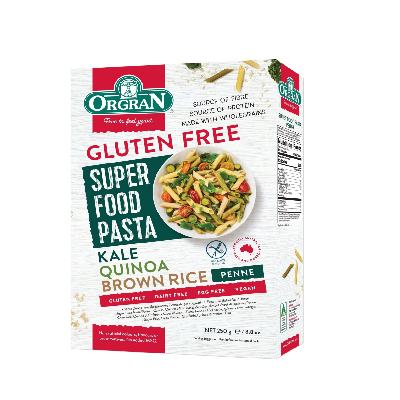 Orgran Superfood Pasta Penne – Kale, Quinoa & Brown Rice, 250g