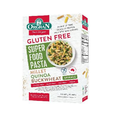 Orgran Superfood Pasta Spirals – Millet, Quinoa & Buckwheat, 250g