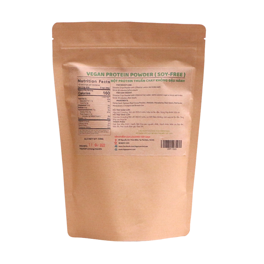 Vegan Protein Powder ( Soy Free ) Légumes Việt Nam Légumes